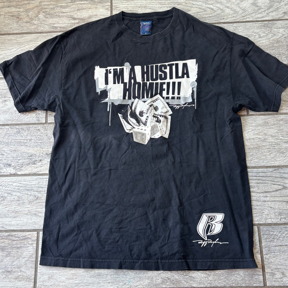 Ruff Ryders Shirt Adult Large I'm A Hustla Homie Graphic Print T-Shirt